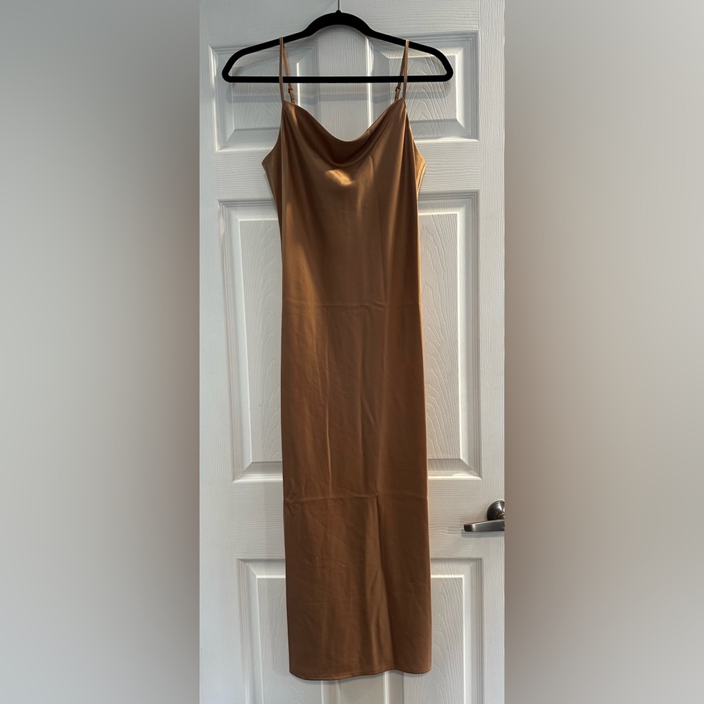 Tan Cocktail Slip Dress